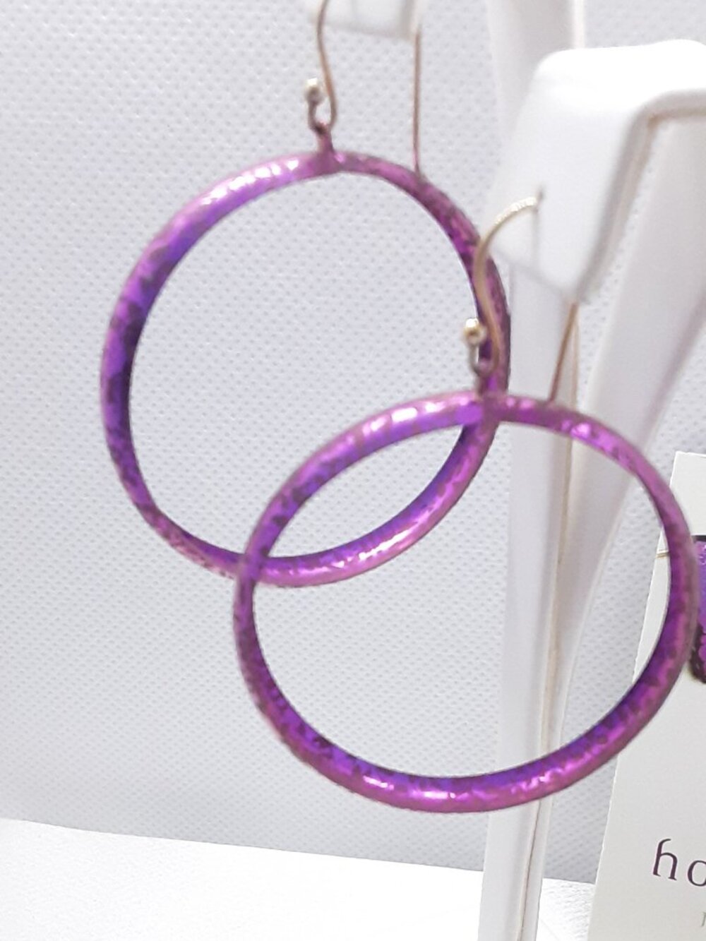 NEW Holly Yashi Purple Nobium Hoop Earrings - Picture 2 of 7
